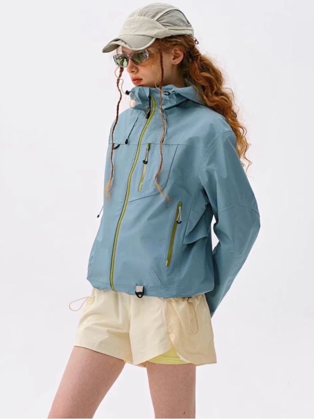 GONGGAR AshNest - Unisex Windproof & Waterproof Hard Shell Jacket in Sky Blue - Picture 6 of 14